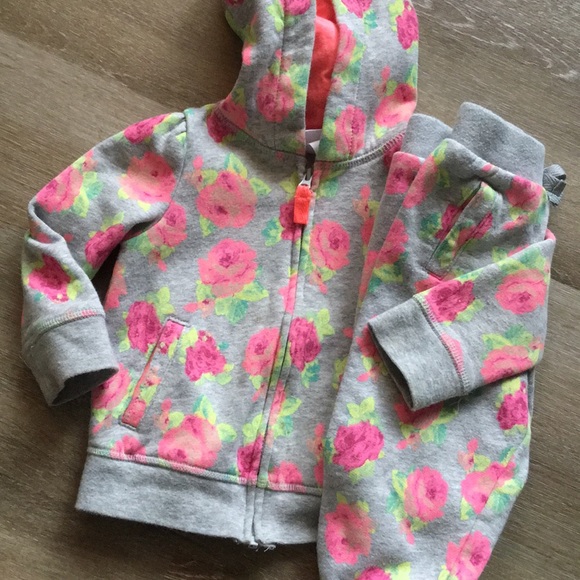 Floral Hooded Sweat Suit - Picture 3 of 5